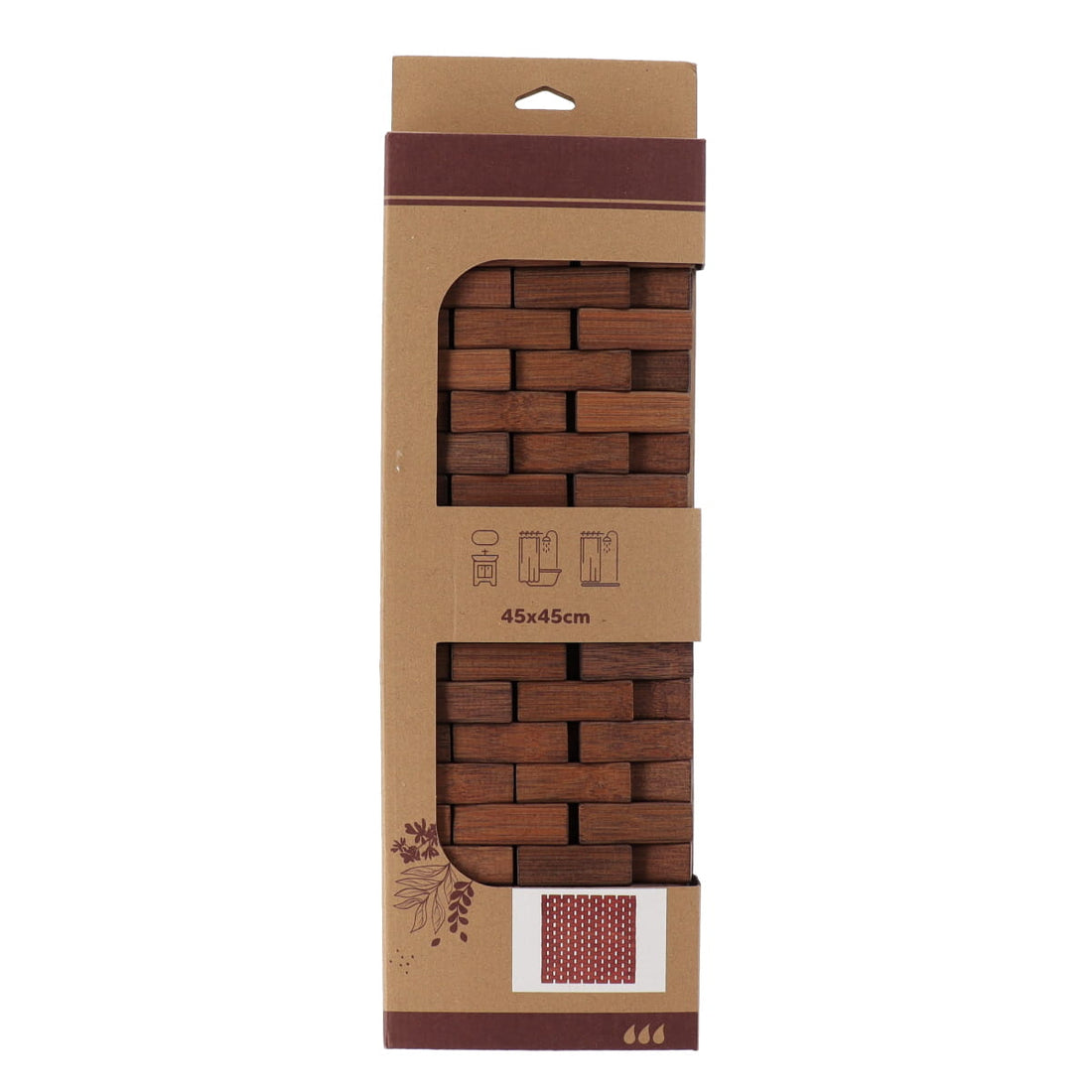 Bamboo Anti-Slip Board 45x45 CM – Natural Brown