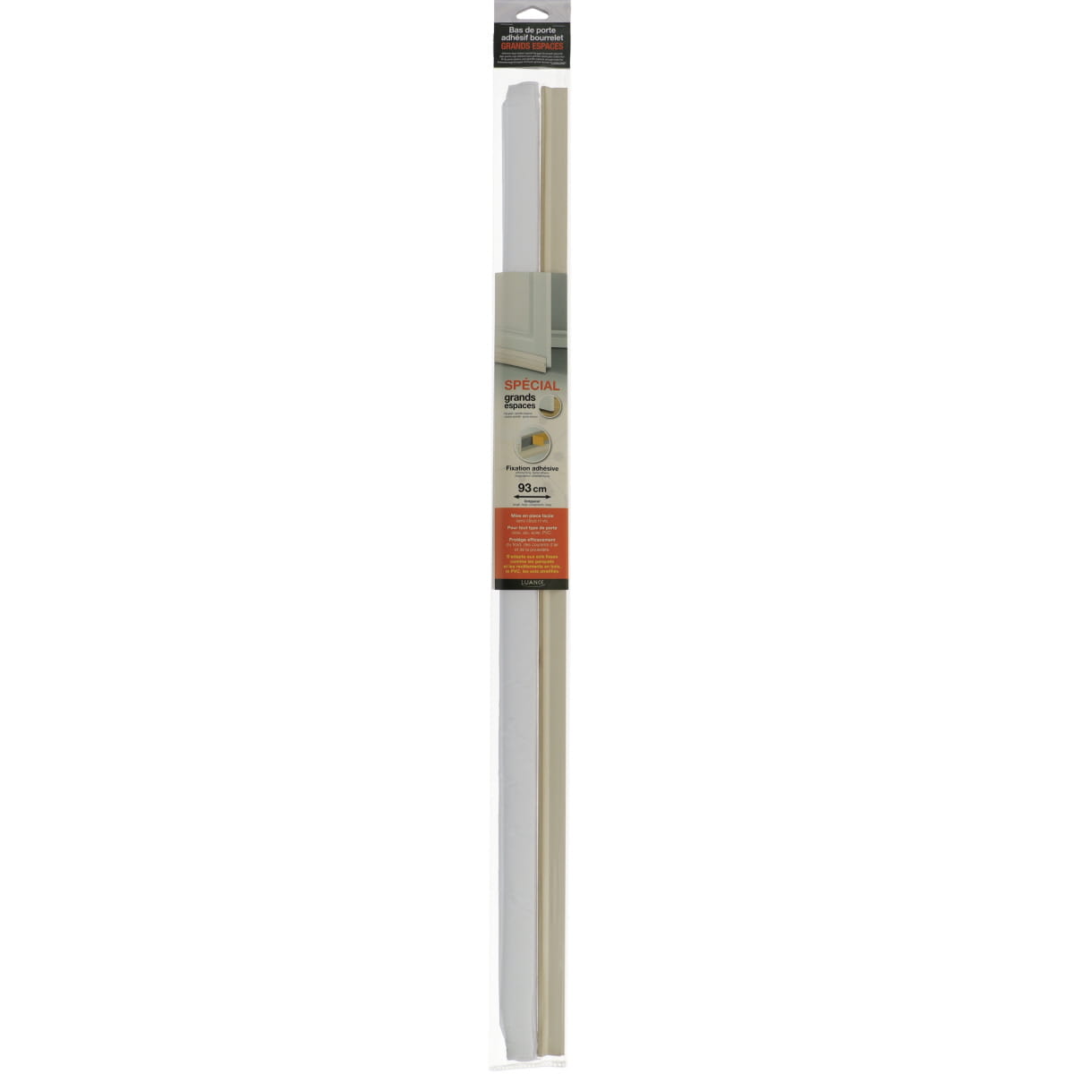 Self-adhesive door sealing and insulation brush with textile tape 93CM - Light Beige