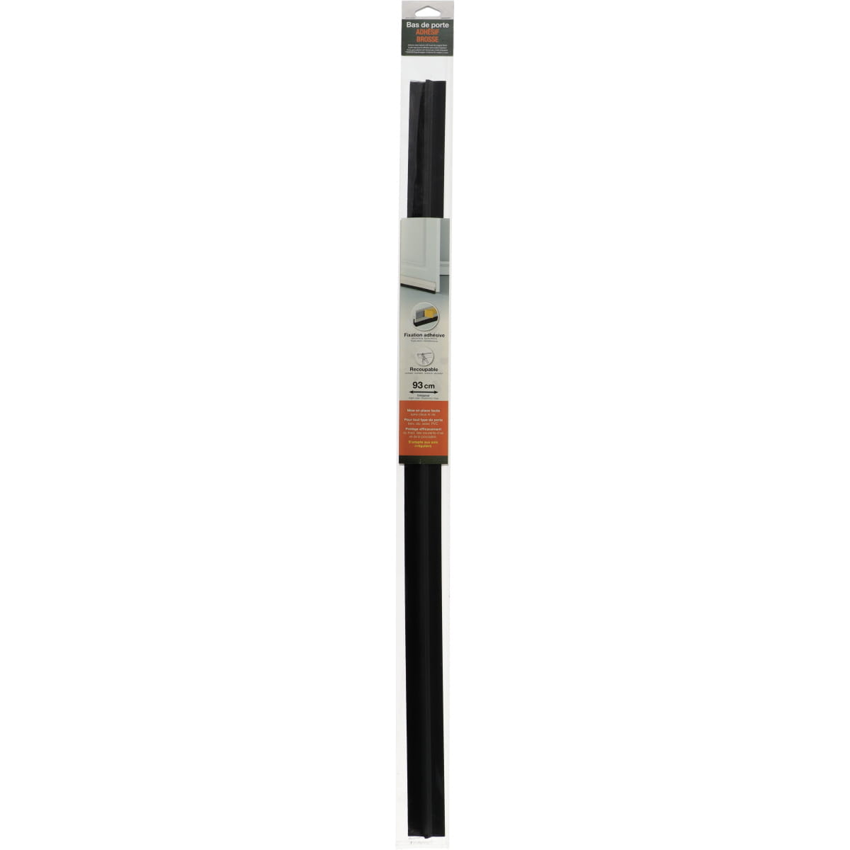 Self-adhesive door sealing and insulation brush 93CM - Black