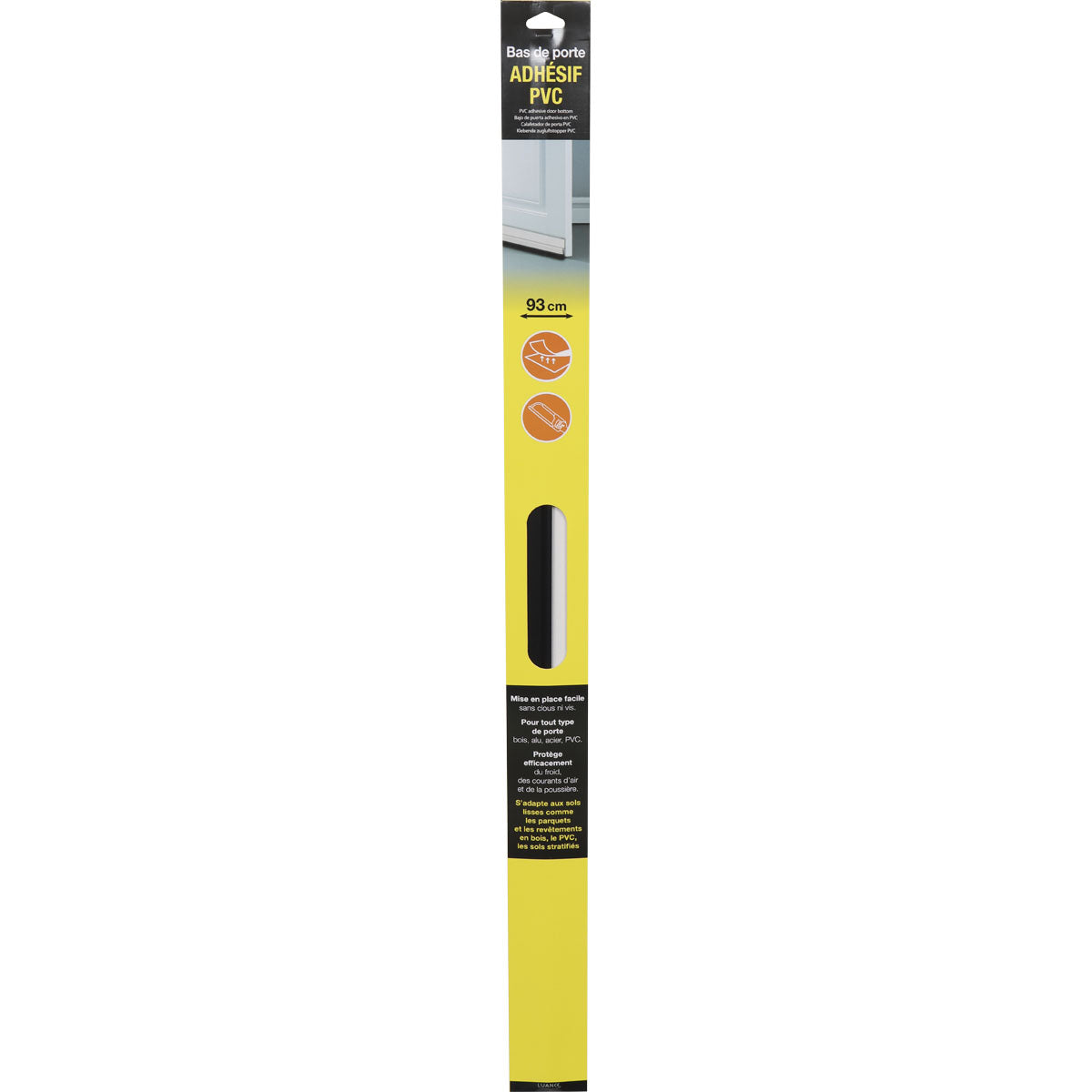 Self-adhesive door sealing and insulation brush with textile tape 93CM - Black