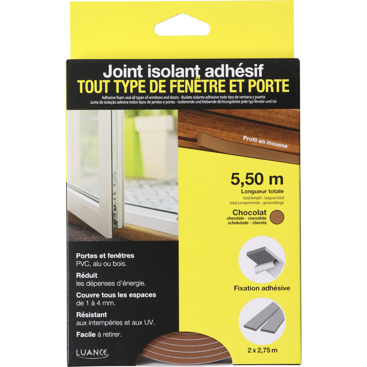 Self-adhesive foam for sealing 2x2.75 meters - Chocolate Brown