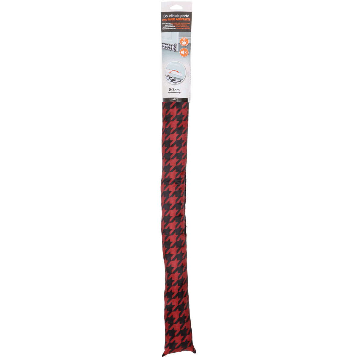 Door Insulator - Pied de Poule Rouge, 80CM