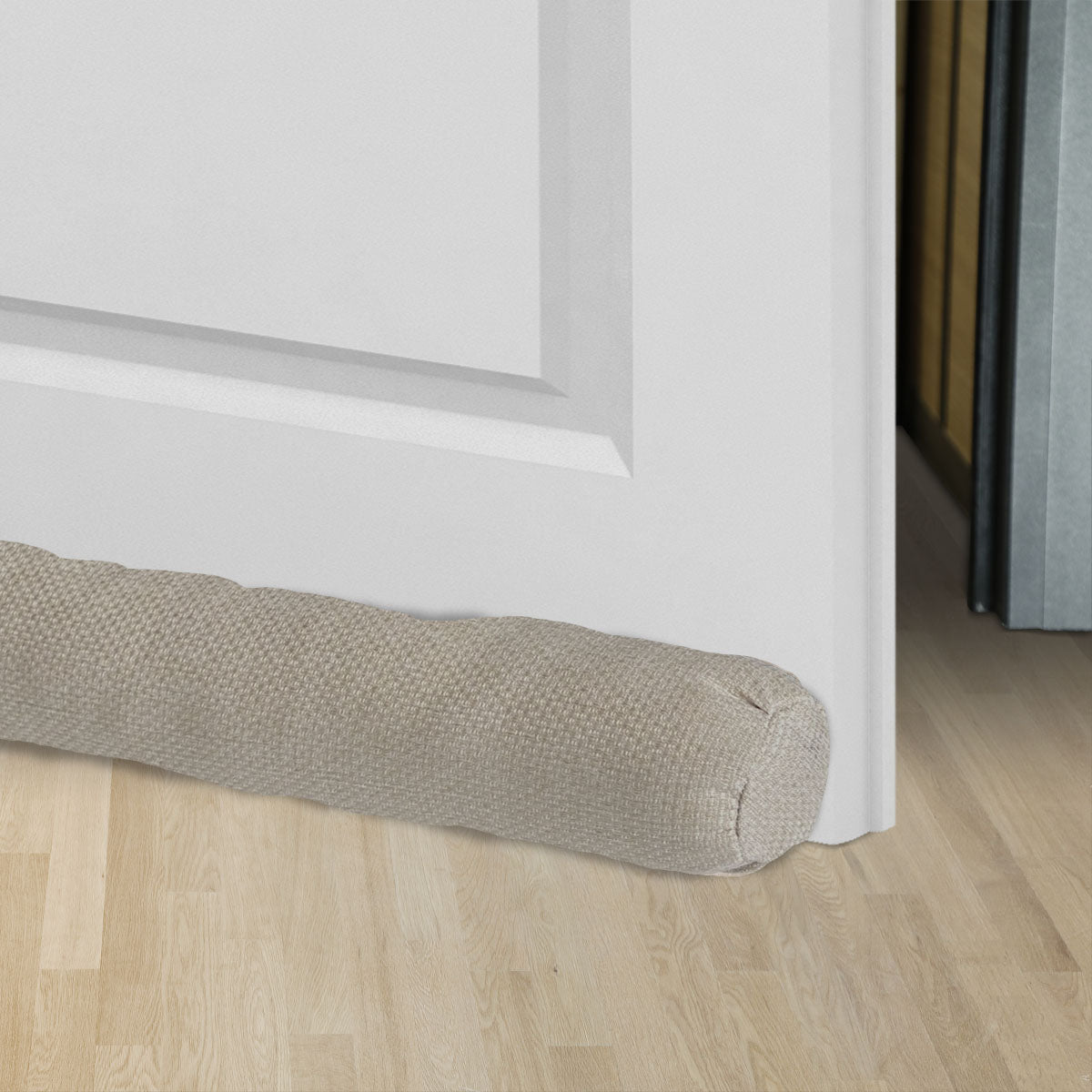 Textured door insulator 80 cm with hedgehog closure - Beige