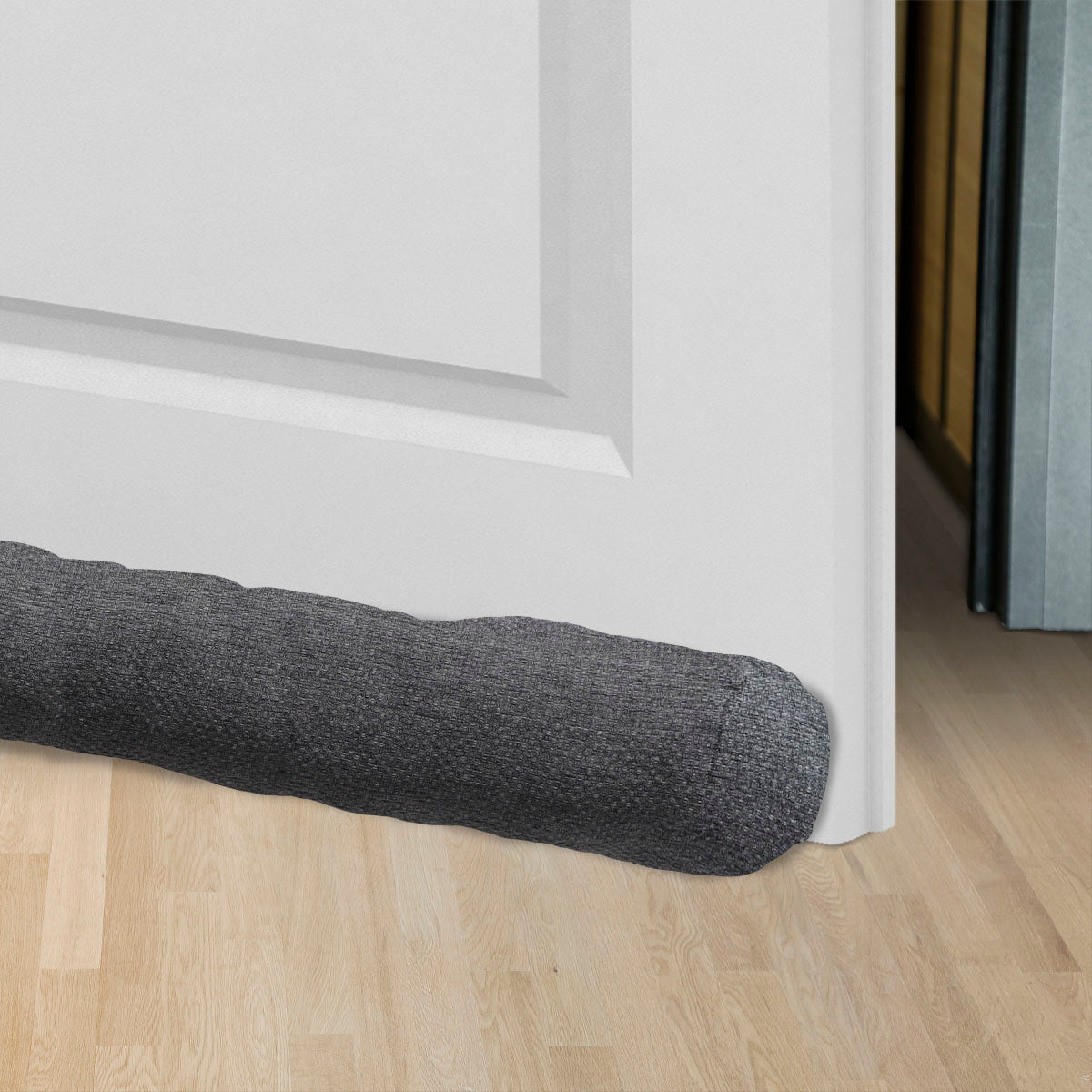 Textured door insulator 80 cm with hedgehog closure - Grey