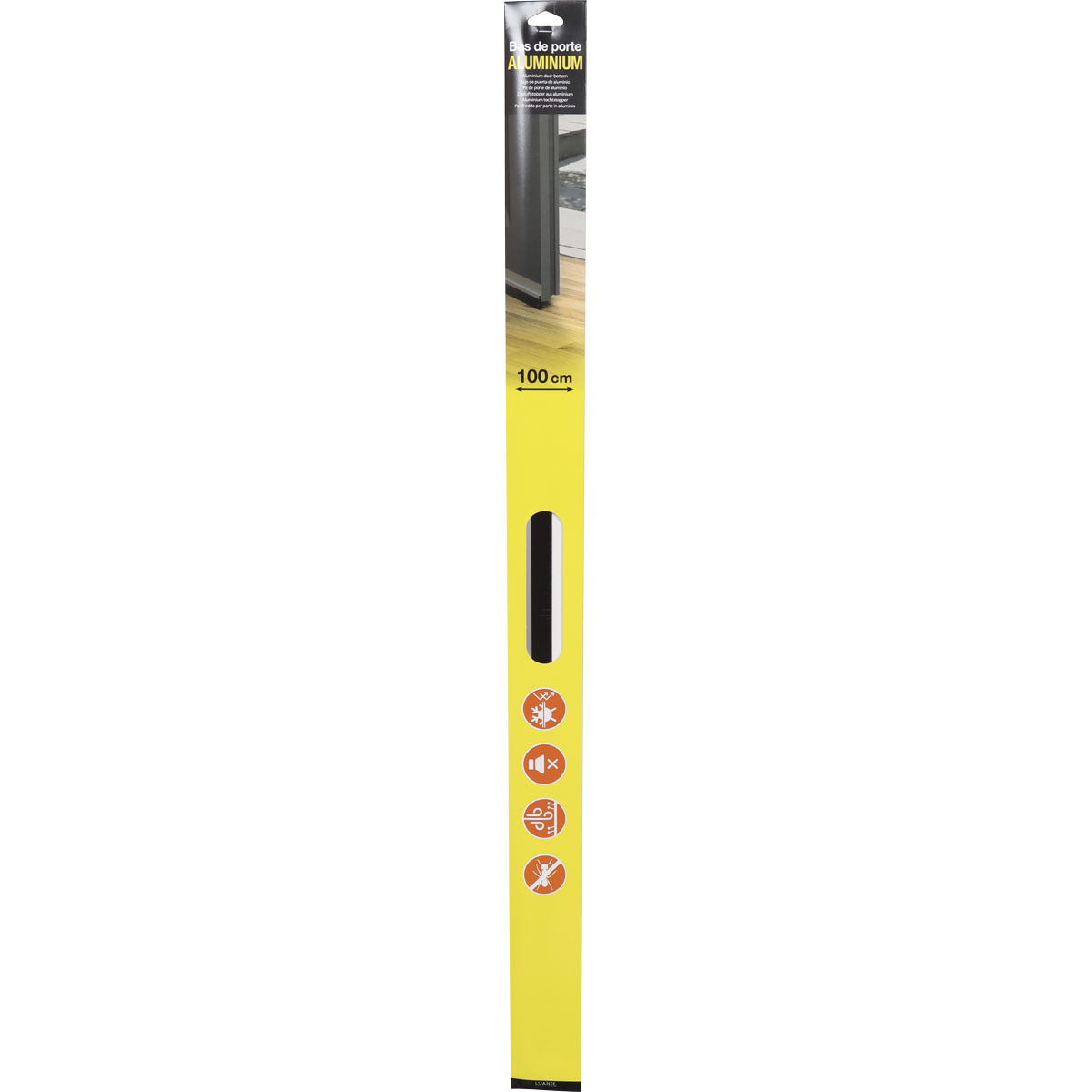 Aluminum door sealing and insulation brush 1 meter - Silver