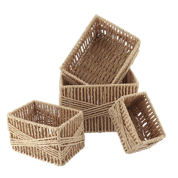 Set of 4 Paper Baskets - Natural