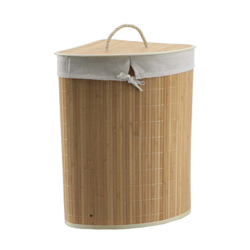 Folding bamboo corner basket - Bamboo/Linen 