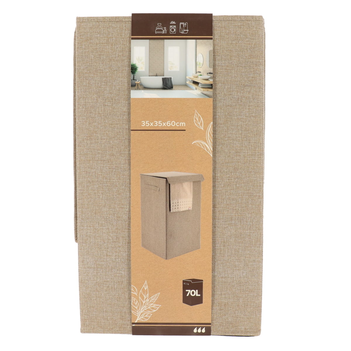 Foldable Polyester/MDF Laundry Basket - Taupe