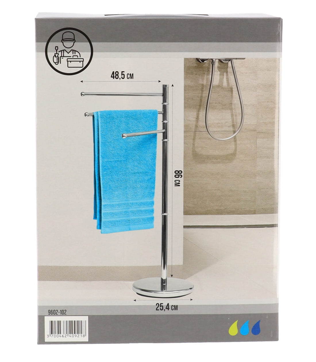 3-Arm Towel Rack - Chrome