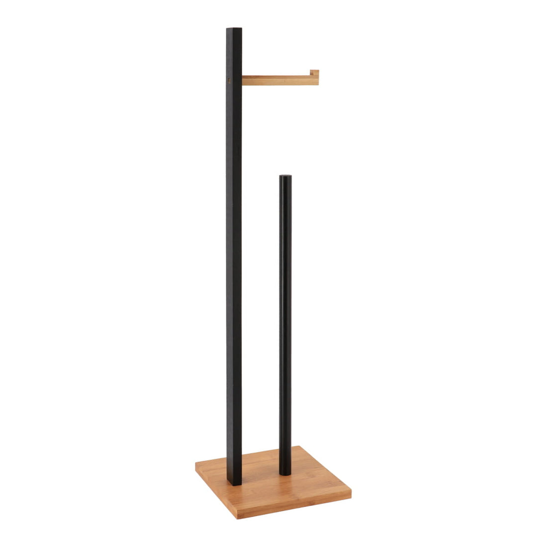 Bamboo Toilet Paper Holder and Dispenser – Black/Natural 