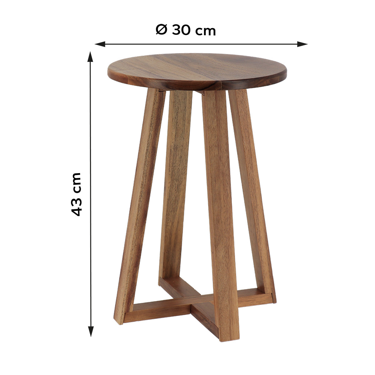 Stool with acacia legs and seat - Acacia 