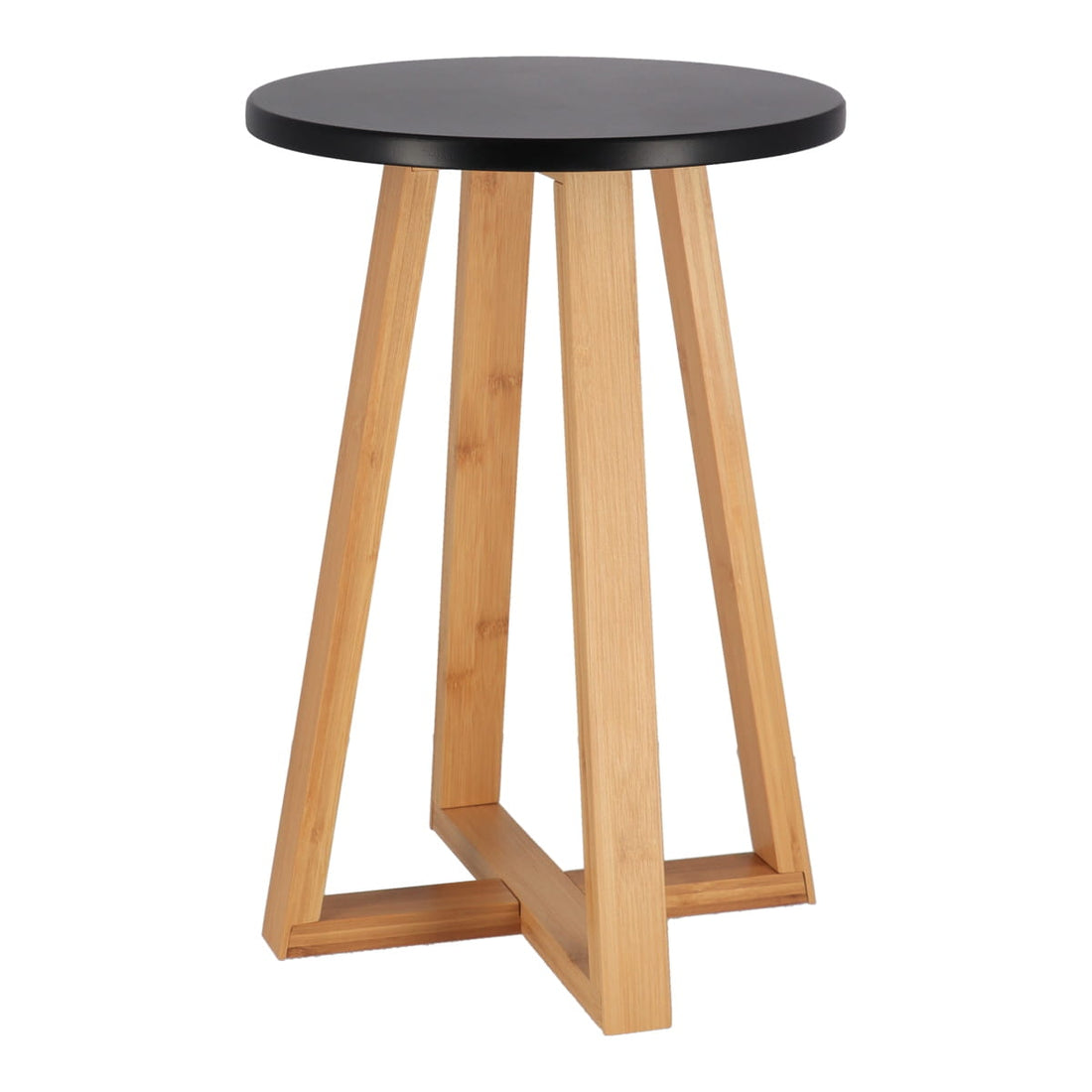 Stool with bamboo legs and black MDF seat - Black/Bamboo 