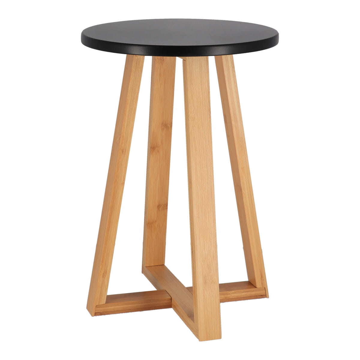 Stool with bamboo legs and black MDF seat - Black/Bamboo 