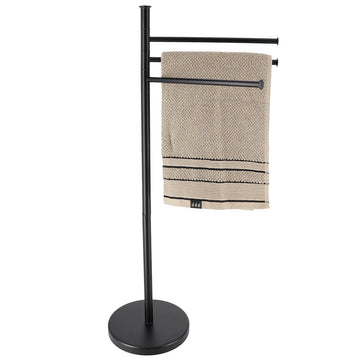3-Arm Metal Towel Rack - Black