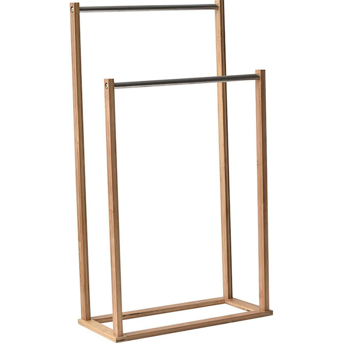 Bamboo towel rack with 2 stainless steel bars - Bamboo 