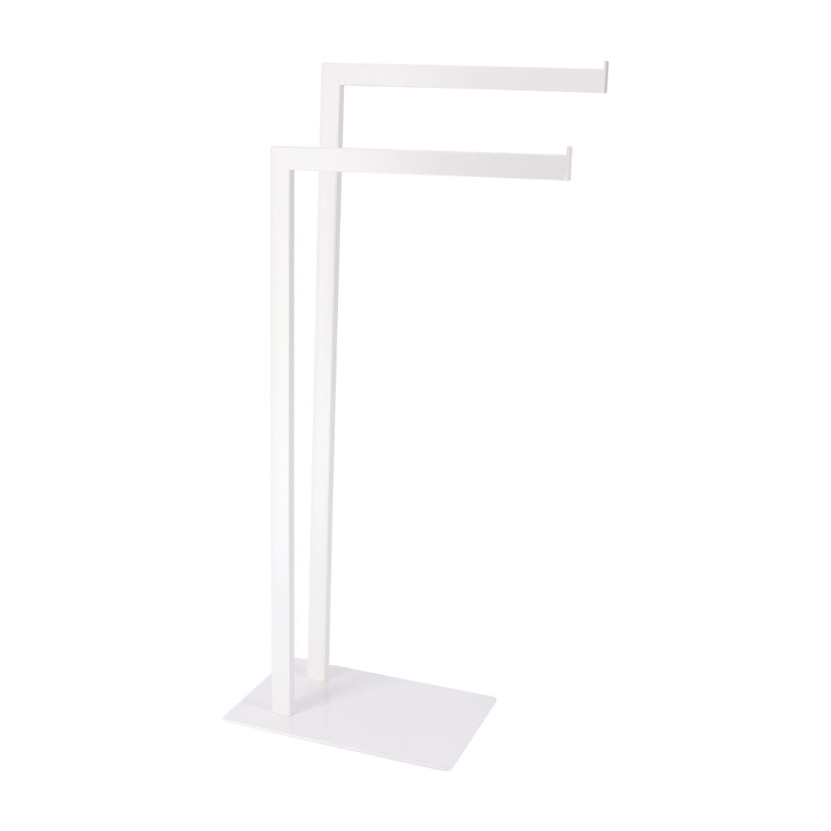 Metal Towel Rack with 2 Arms - White