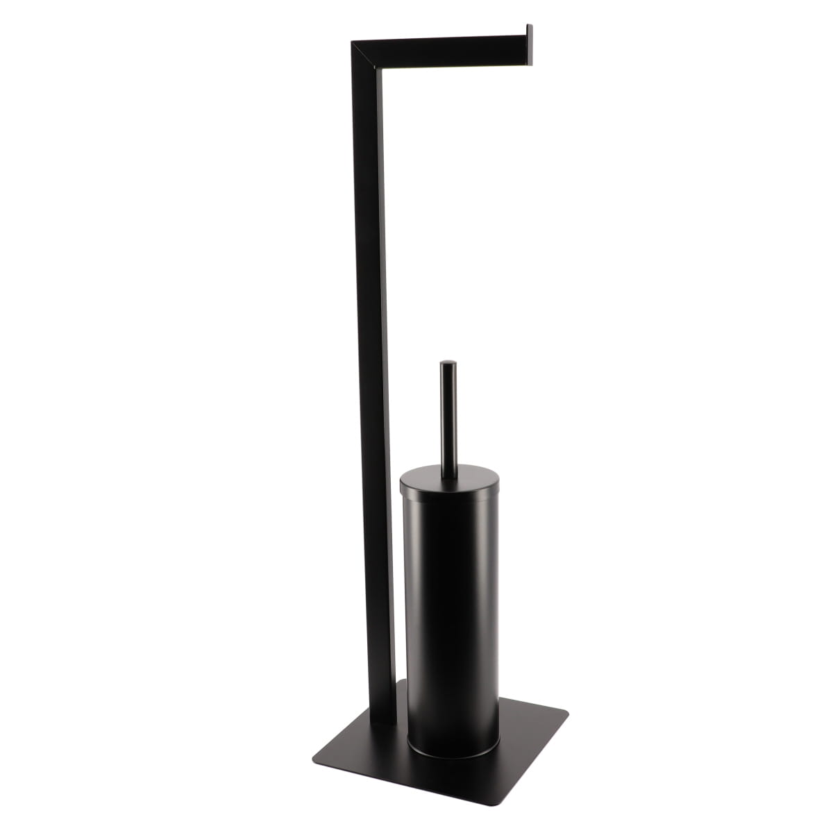 Metal Toilet Brush and Paper Dispenser - Black