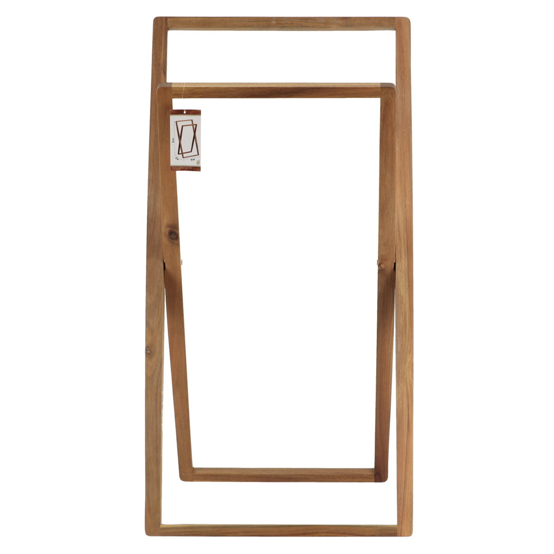 Acacia towel rack with square folding structure and 2 bars - Acacia 