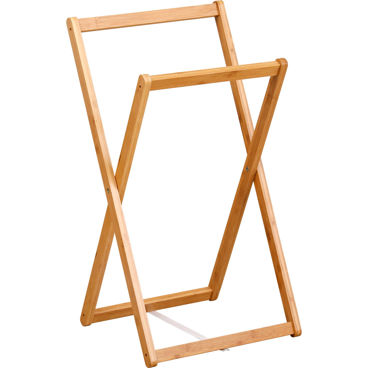 Foldable bamboo towel rack with 2 bars - Bamboo