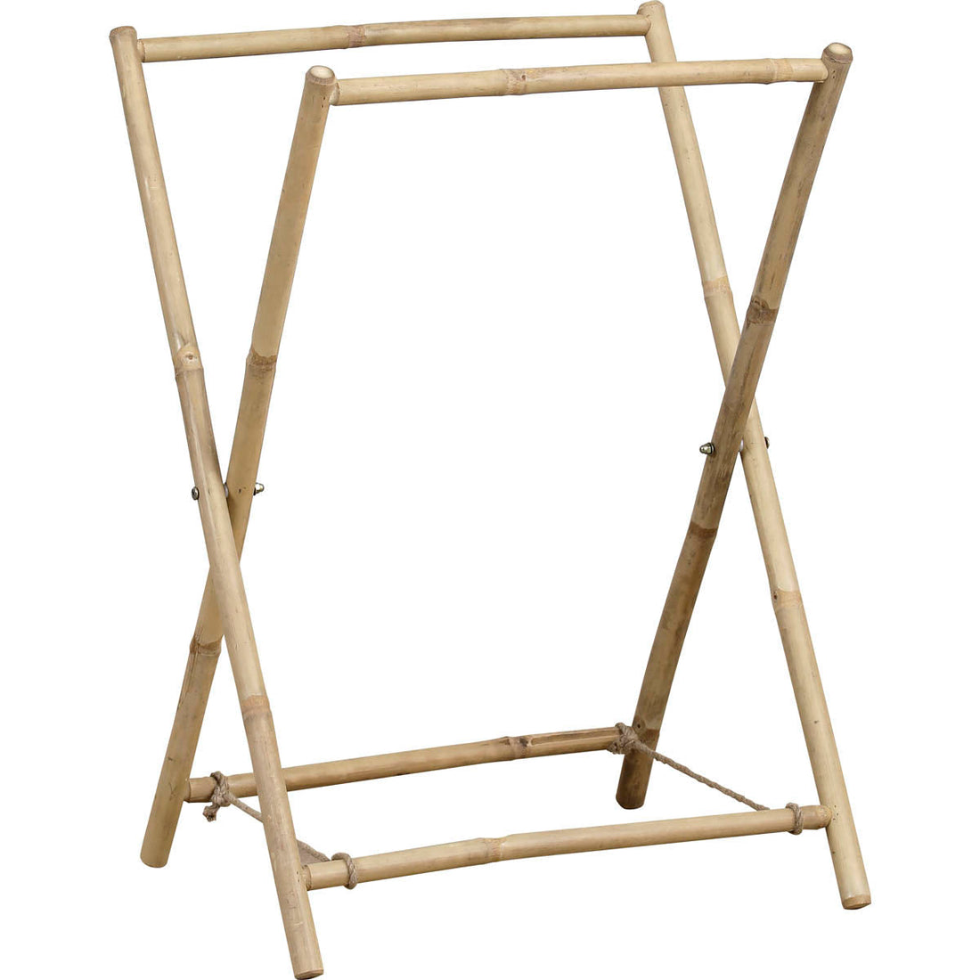 Foldable bamboo towel rack with 2 bars - Bamboo