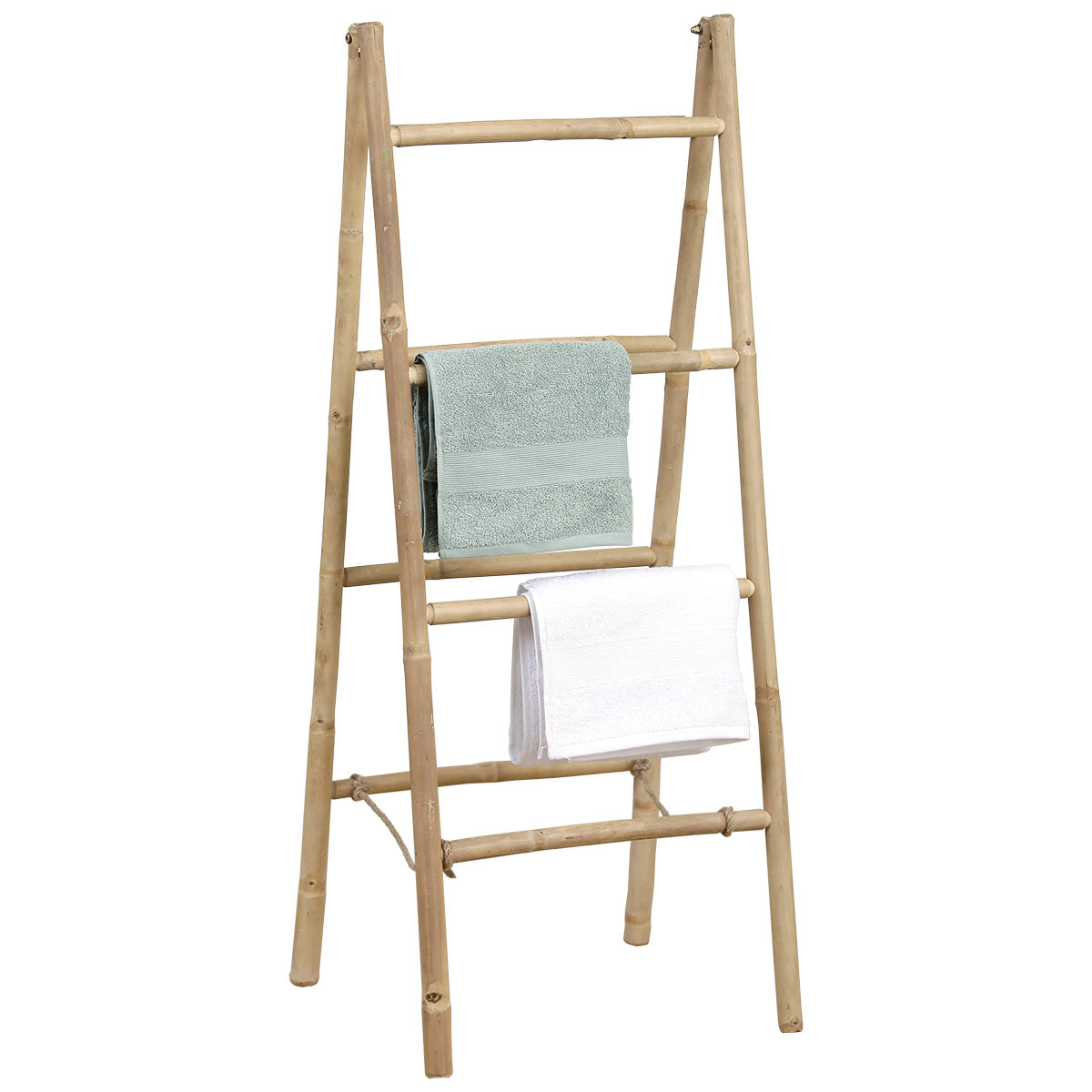 Double foldable bamboo towel rack - Bamboo 