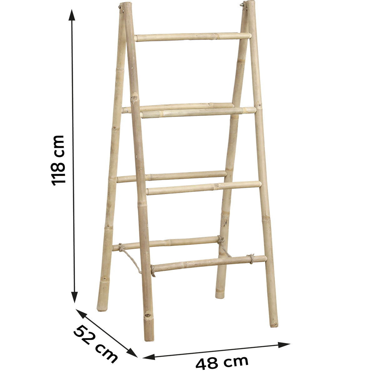 Double foldable bamboo towel rack - Bamboo 