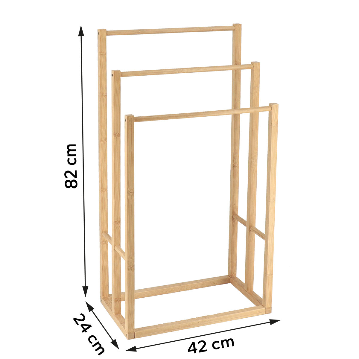 Bamboo towel rack with 3 bars - Bamboo 