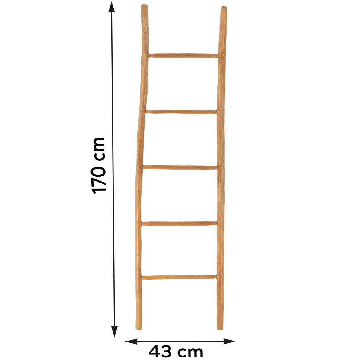 Ladder-shaped towel rack with 5 bars - made of 100% bamboo 
