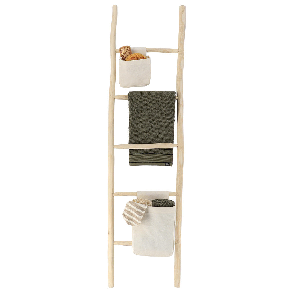5-Bar Ladder-Style Towel Rack – 100% Natural Bamboo 