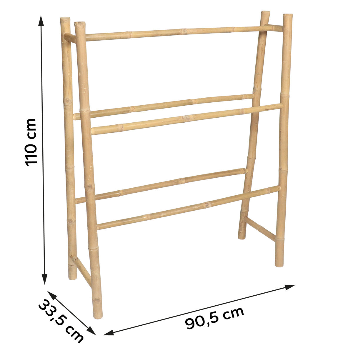 Bamboo Towel Rack with 5 Bars - Bamboo 