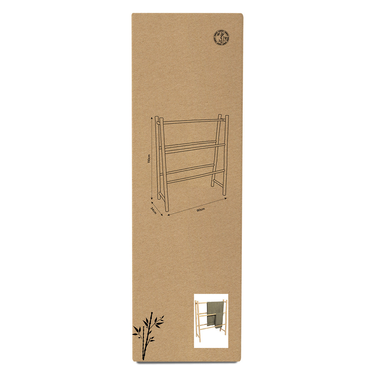 Bamboo Towel Rack with 5 Bars - Bamboo 
