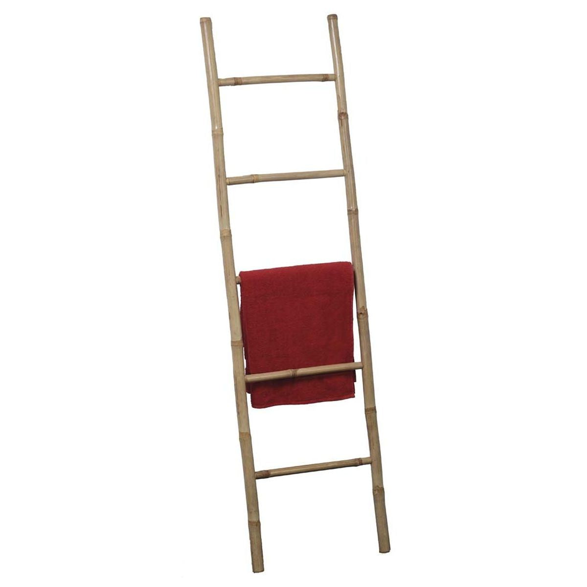 Ladder-shaped towel rack with 5 rails - 100% bamboo