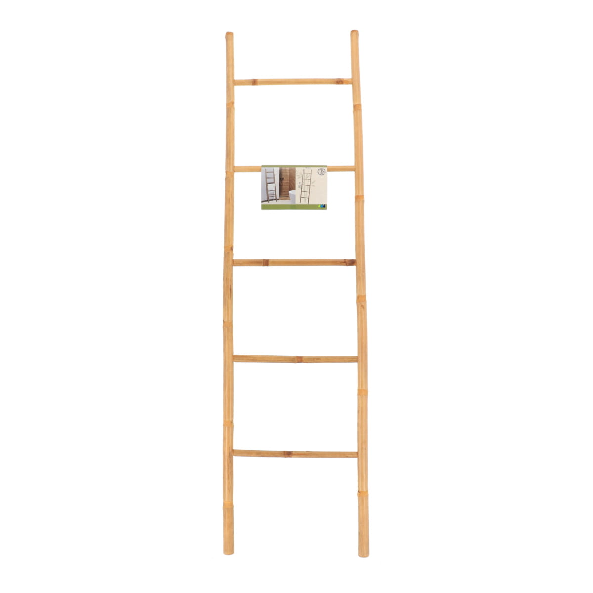 Ladder-shaped towel rack with 5 rails - 100% bamboo