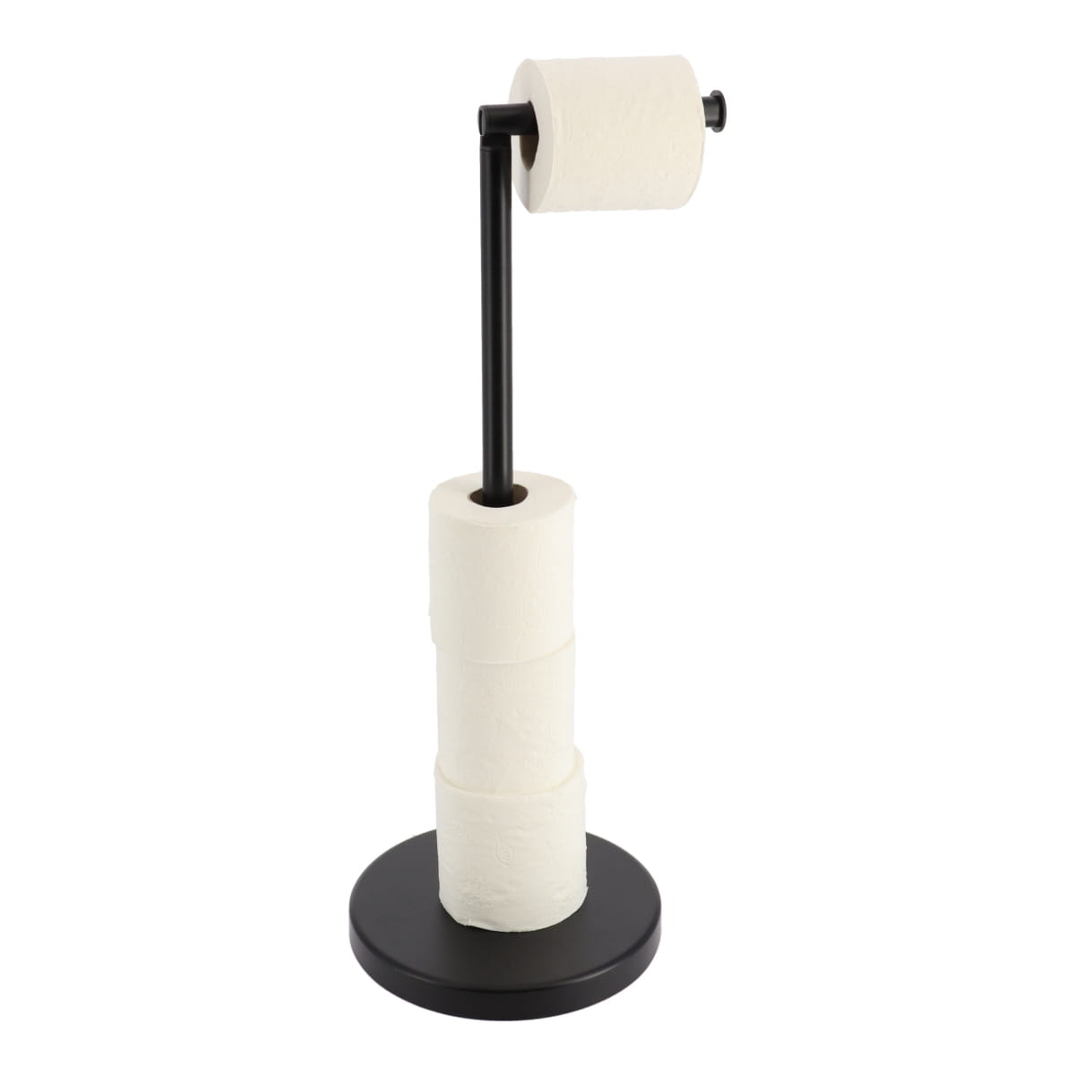Metal Toilet Paper Holder and Refill - Black, Elegant Style