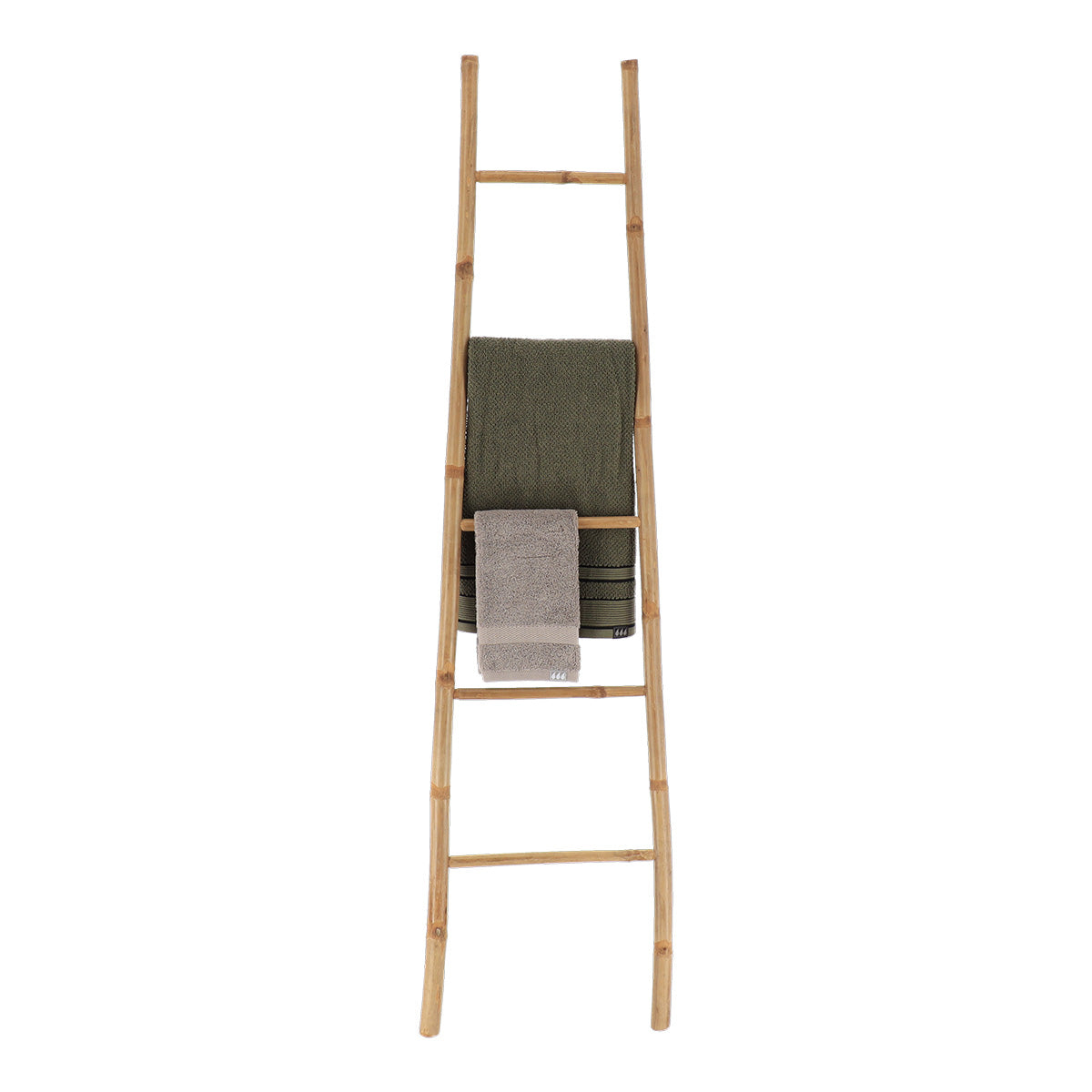 Ladder-shaped towel rack with 5 bars, small size - 100% bamboo 
