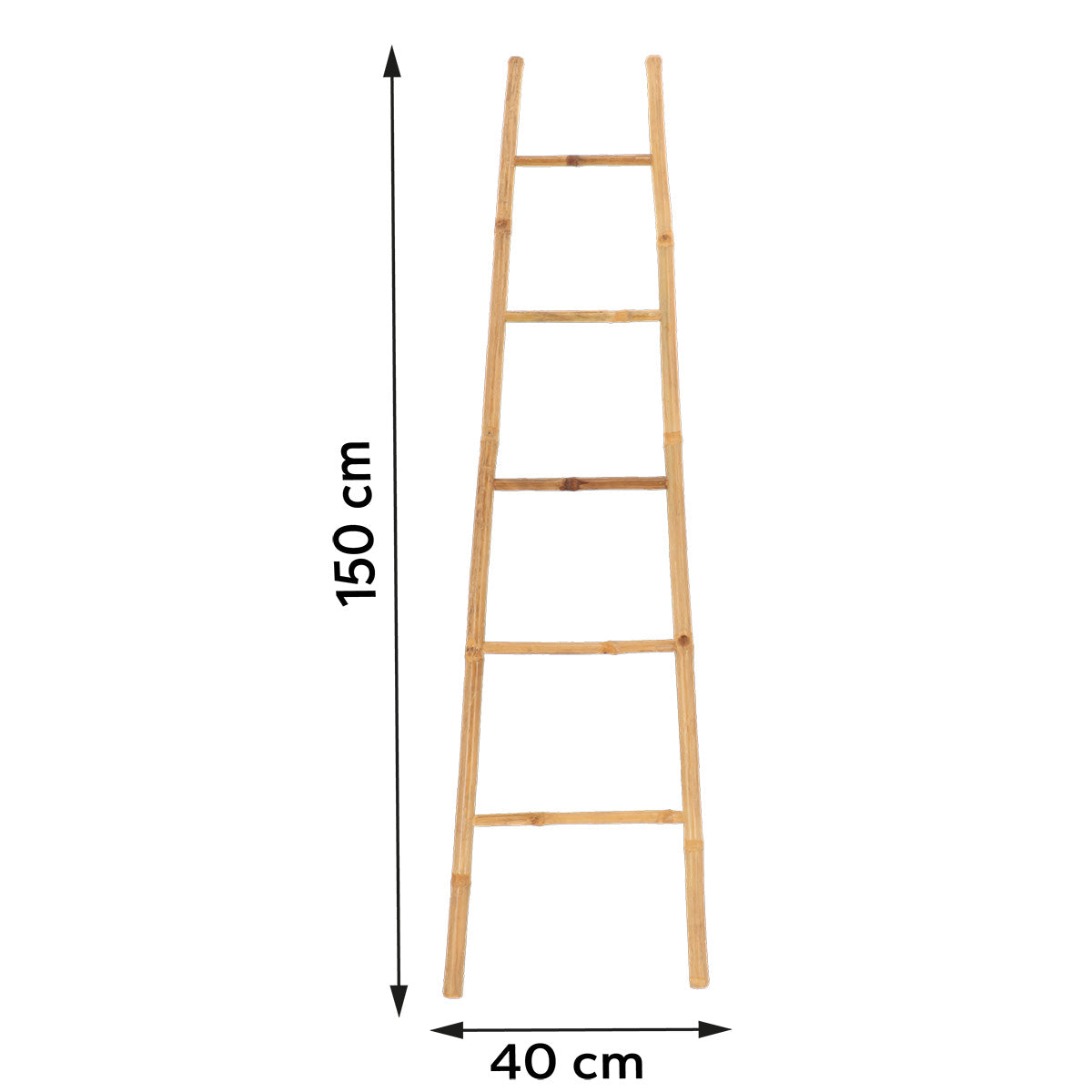 Ladder-shaped towel rack with 5 bars, small size - 100% bamboo 