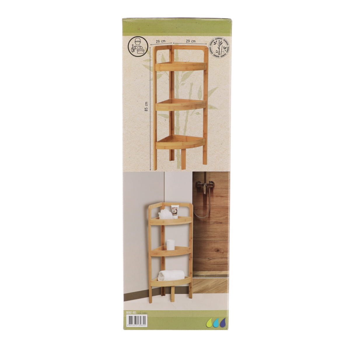 Corner cabinet with 3 shelves - Bamboo 