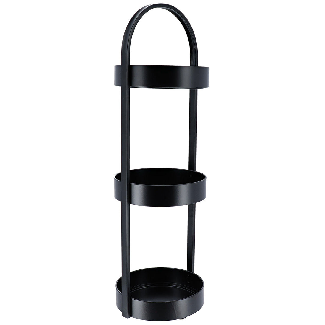 Round Metal Furniture with 3 Shelves - Black