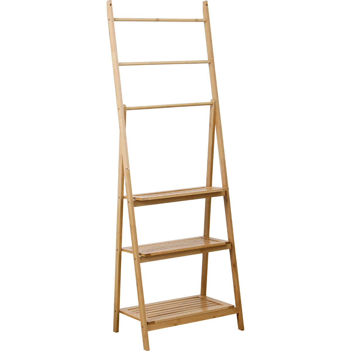 Towel rack with 3 shelves - Bamboo 