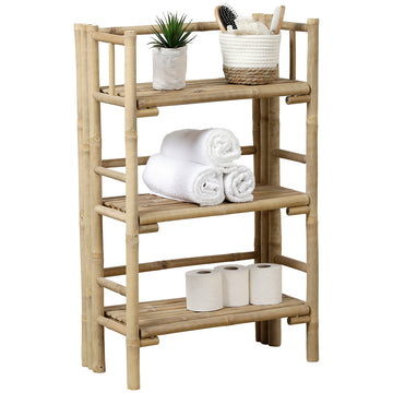 3-tier foldable bamboo shelf - Bamboo 