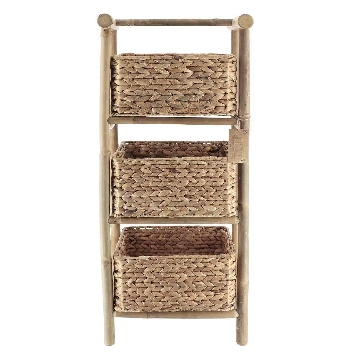Bamboo cane shelf with water hyacinth baskets - Bamboo 