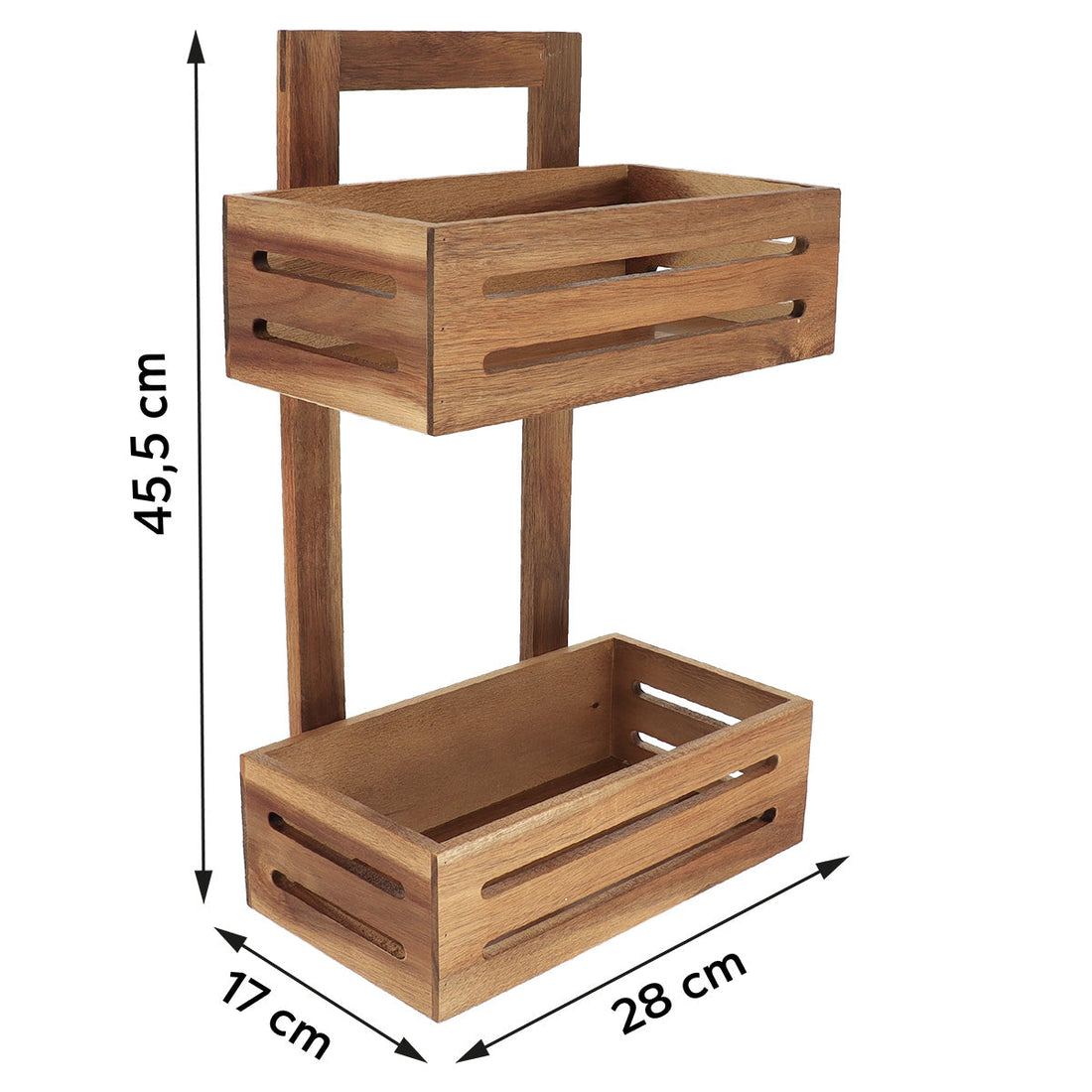 Acacia/MDF 2-tier shelf - Acacia 