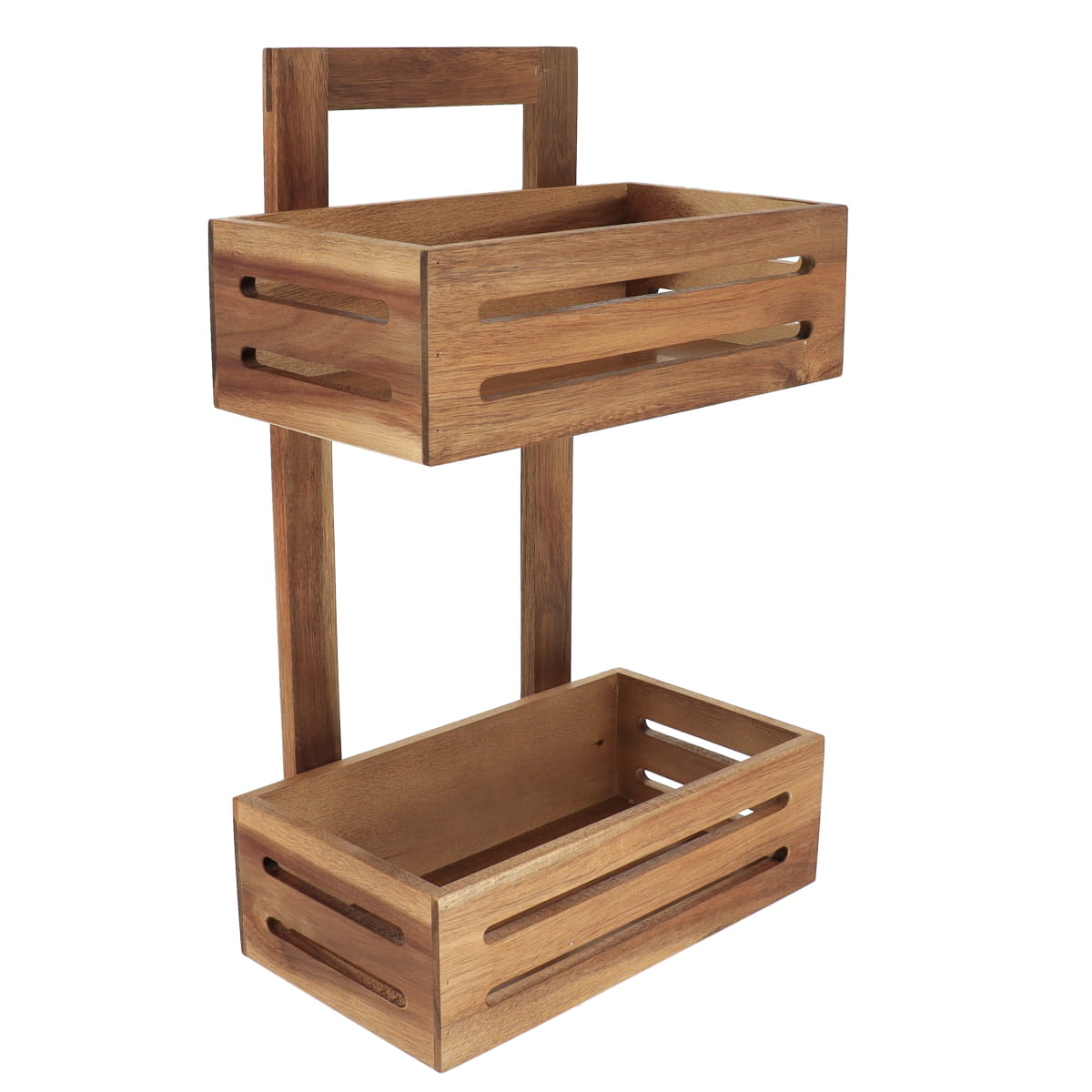 Acacia/MDF 2-tier shelf - Acacia 