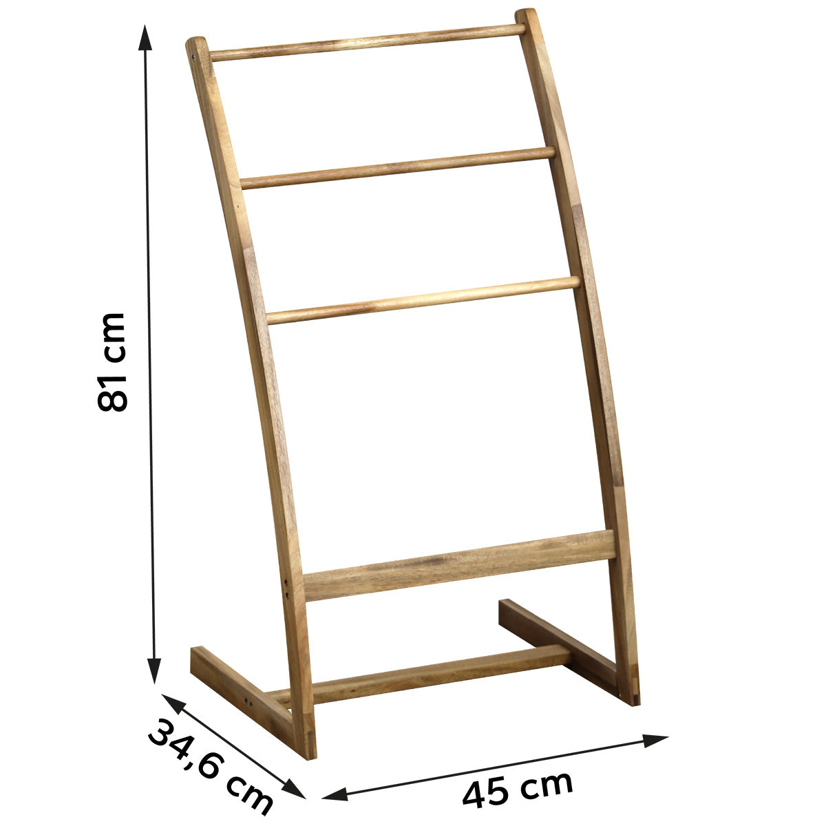 3-arm towel rack - Acacia 