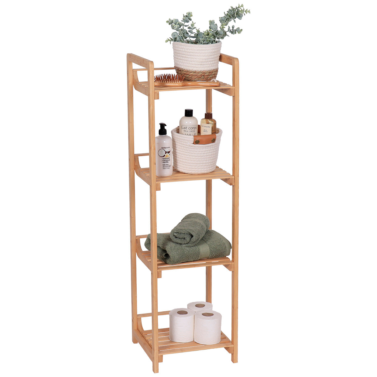 Bamboo Furniture with 4 Shelves – Natural