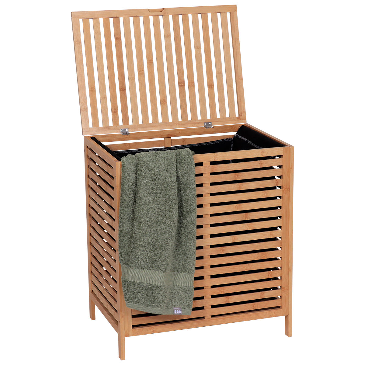 MDF and Bamboo Laundry Basket – Natural