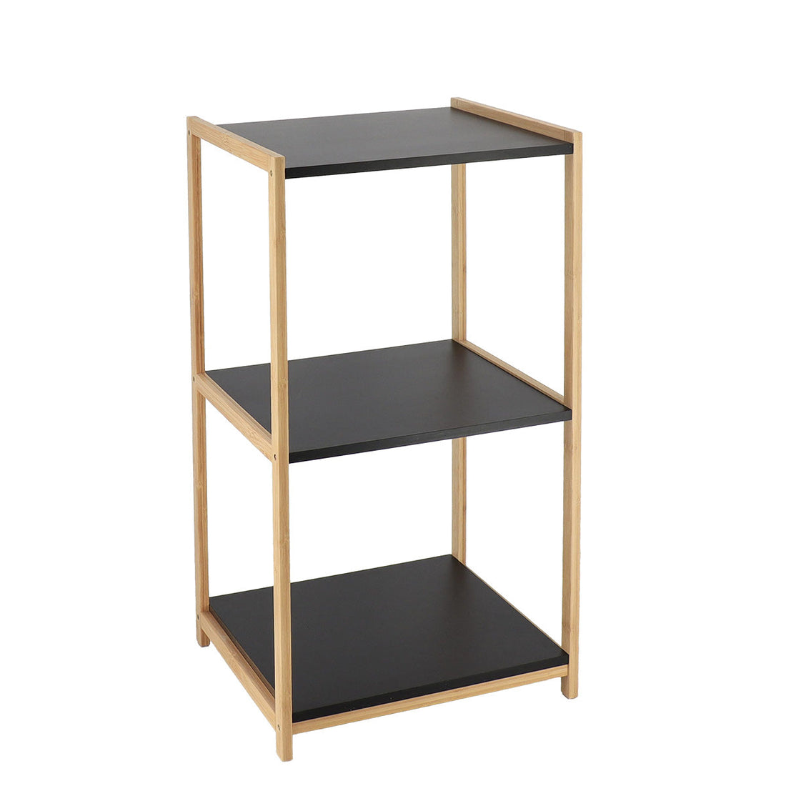 Bamboo furniture with 3 black MDF shelves - Bamboo/Black