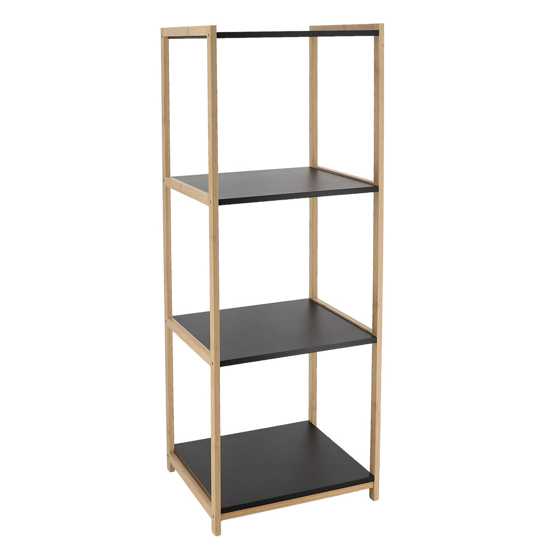Bamboo furniture with 4 black MDF shelves - Bamboo/Black