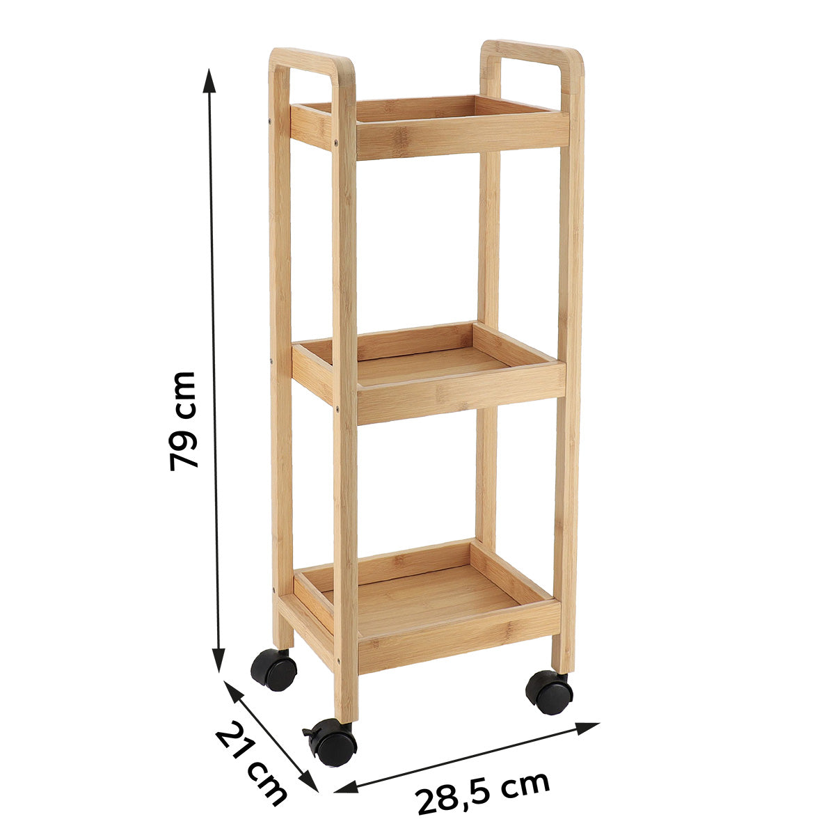 Bamboo+MDF furniture with 3 shelves - Natural/Bamboo 