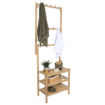 KD bamboo dressing room furniture with 3 shelves - Bamboo 